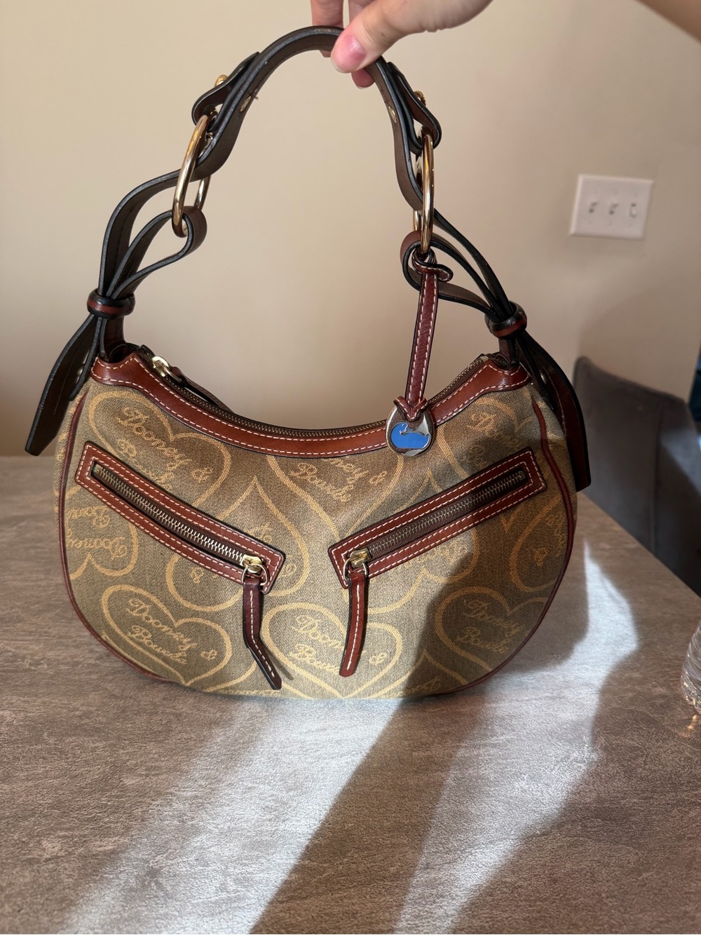 Dooney and Bourke vintage Y2K Adorned Signature canvas shoulder bag